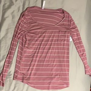 Long sleeve pink stripped shirt